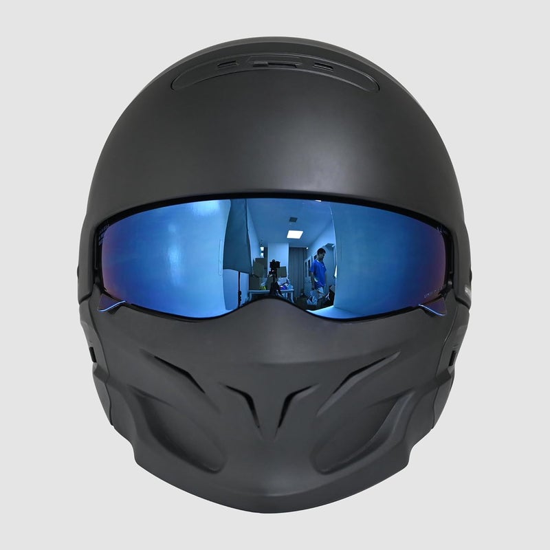 Logto Compatible with EXO Covert Visor Replacement Motorcycle Helmet Visor Sun Protection Anti-Scratch, Universal(Blue) - Image 4